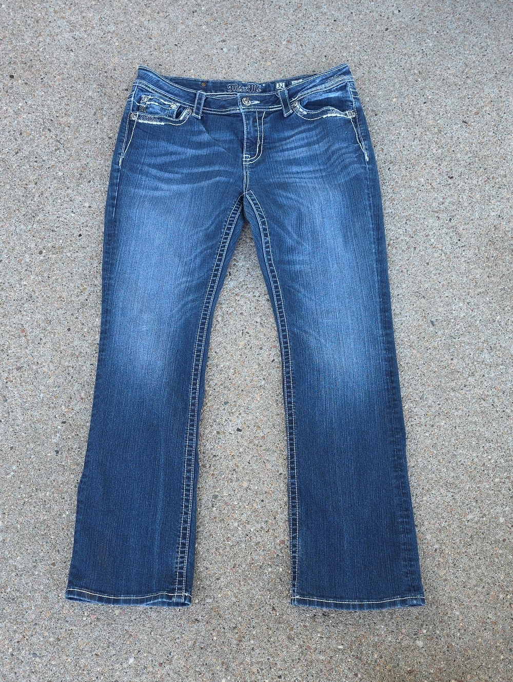 Miss Me JE5759EL Embellished Bling Rhinestone Easy Bootcut Jeans Size 32 - Picture 6 of 16